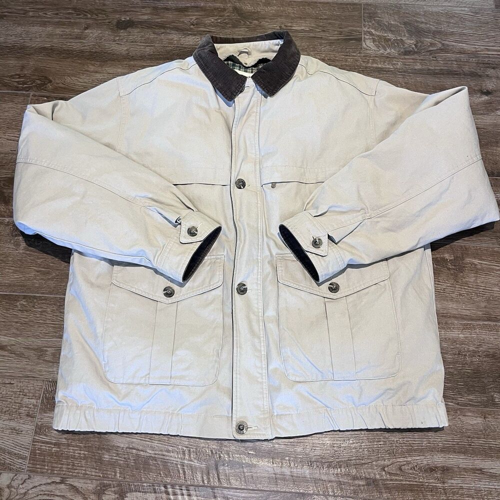 Vintage Eddie Bauer Chore Barn Coat Mens Size Large Goose Down Removable Liner